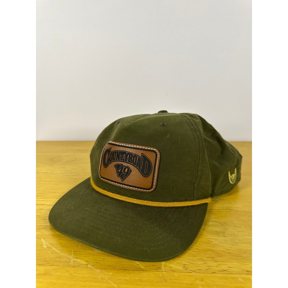 CountyRoad 49 Hat Unisex Adjustable Olive Green Rope Front Patch Richardson Cap